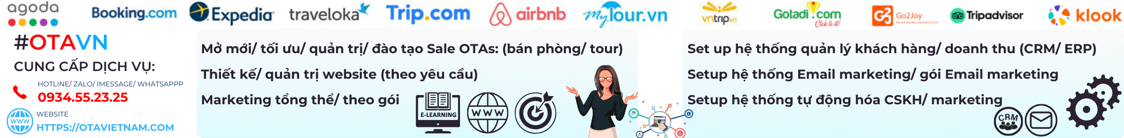 Thông tin về dịch vụ mà OTA Việt Nam cung cấp