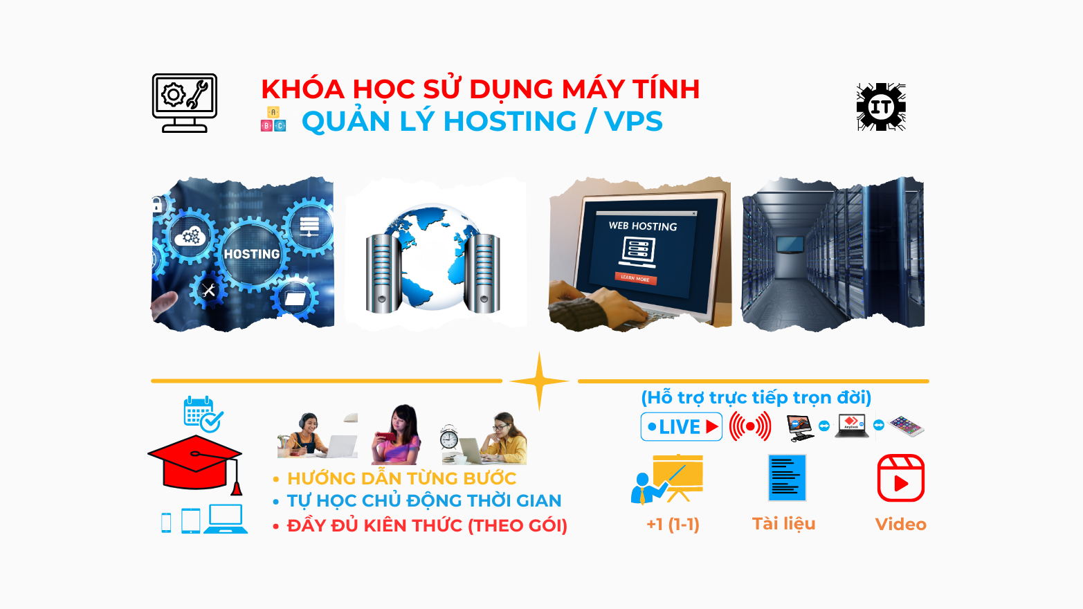 Khóa học quản lý Hosting/ VPS/ Máy chủ vật lý từ cơ bản đến nâng cao