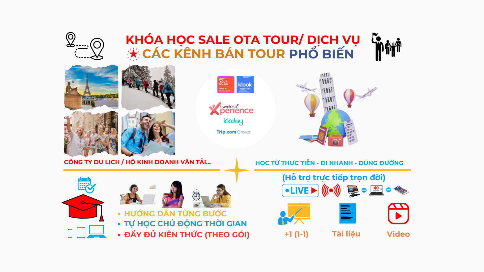 Khóa học Sale OTA - bán tour xe dịch vụ du lịch online
