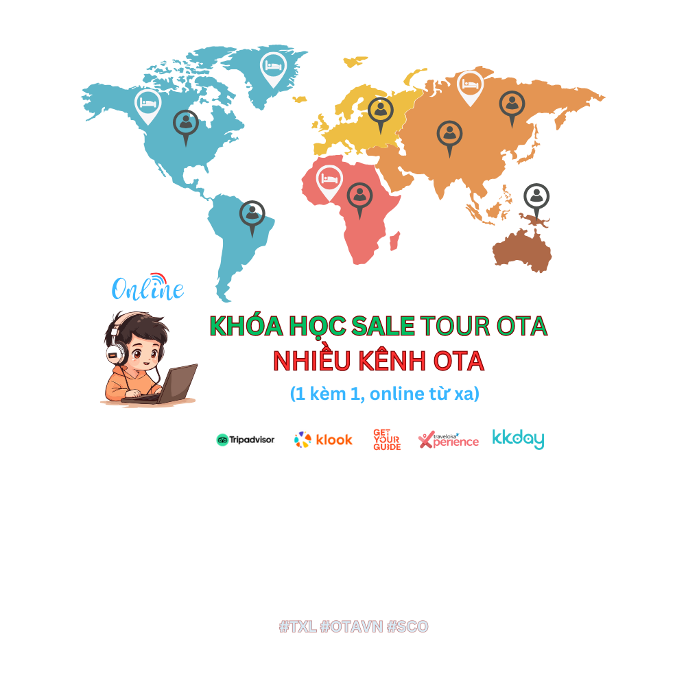 Gói dịch vụ đào tạo Sale OTA 1-1 bán tour/ xe/ dịch vụ du lịch