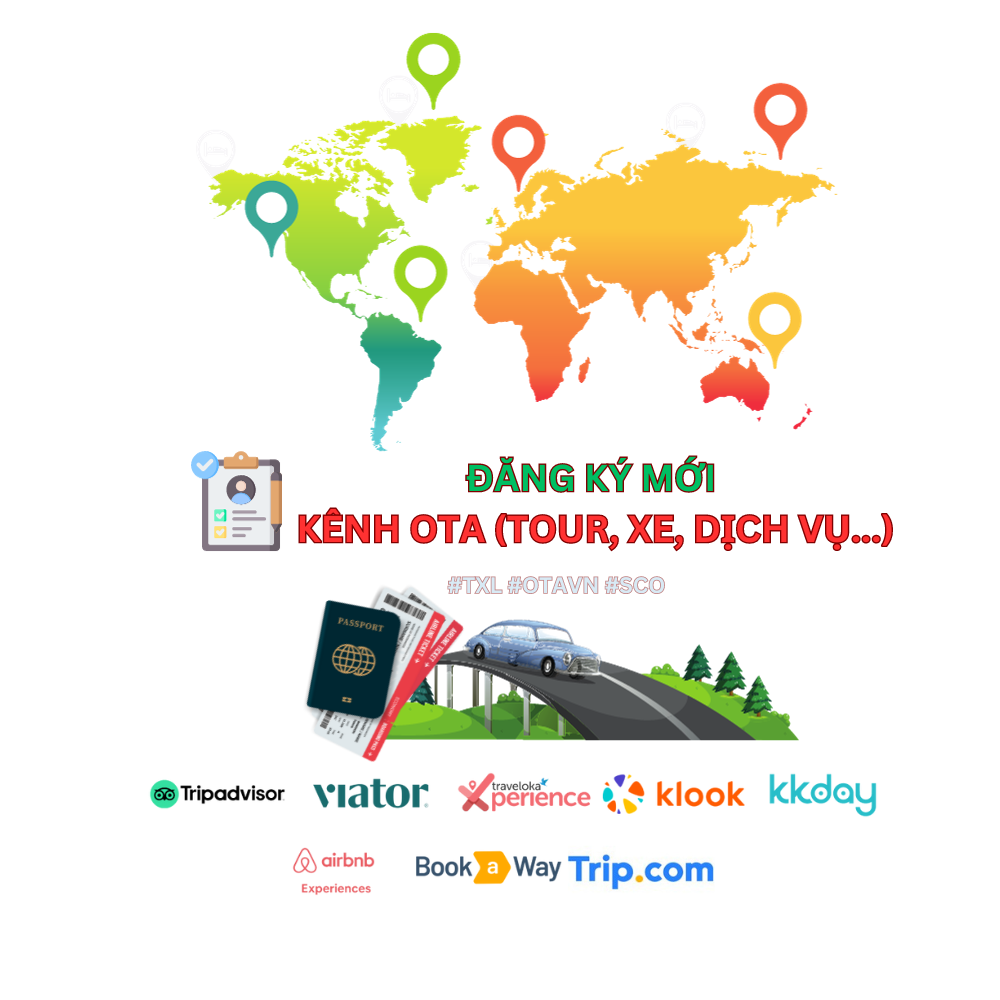 Gói dịch vụ đăng ký mới kênh OTA (Bán tour/ xe/ dịch vụ du lịch)