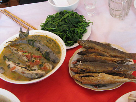 Cá sứt mũi nấu canh và nướng.